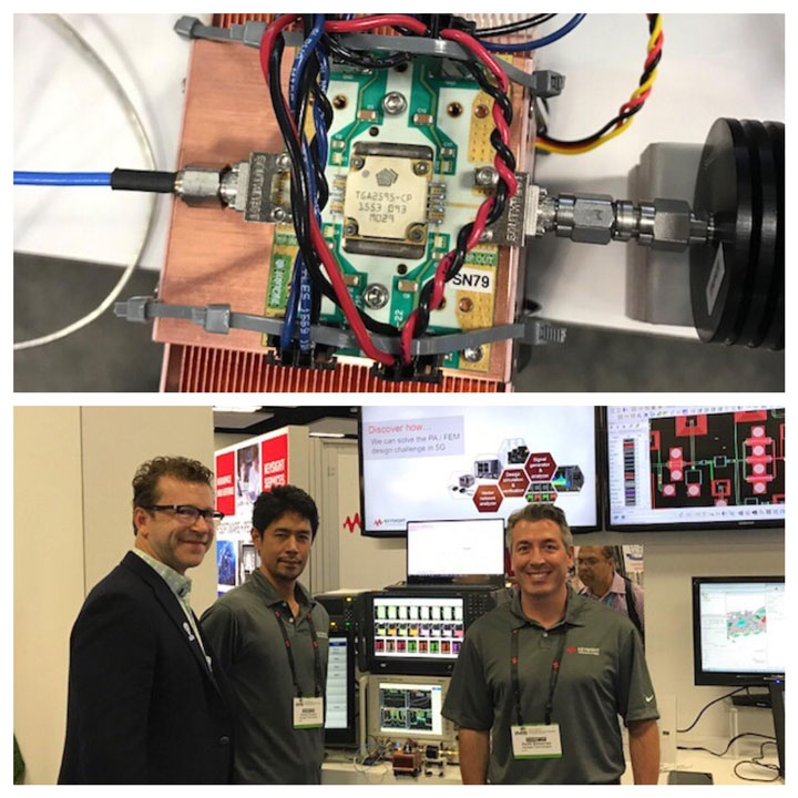 Qorvo’s PA/FEM test module at the Keysight Technologies booth at IMS 2017