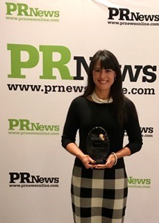 Brandi Frye, Qorvo VP of Marketing, with her PR News 'Top Women of PR' Award