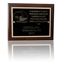 2017 North Carolina (NC) Environmental Stewardship Initiative &ndash; 10 Years of Environmental Leadership for Qorvo, Greensboro, NC
