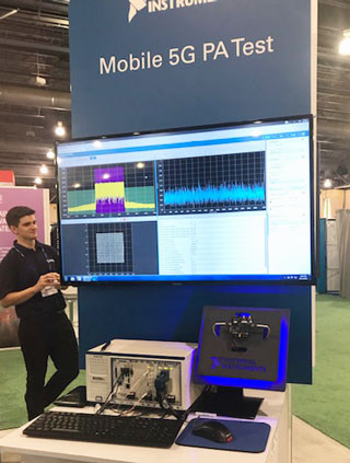 National Instruments’ mobile 5G PA test demo using Qorvo’s QM19000, a 5G RF FEM for mobile devices