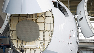 Radar in the nose of a plane