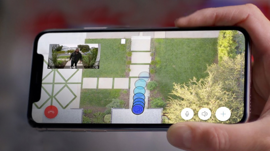 A phone displaying an app for monitoring smart doorbell events