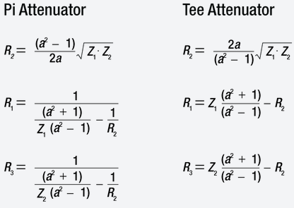 pad attenuator pi tee