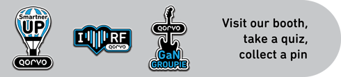 Visit Qorvo's booth at IBC to take our Q Factor challenge and get a pin!